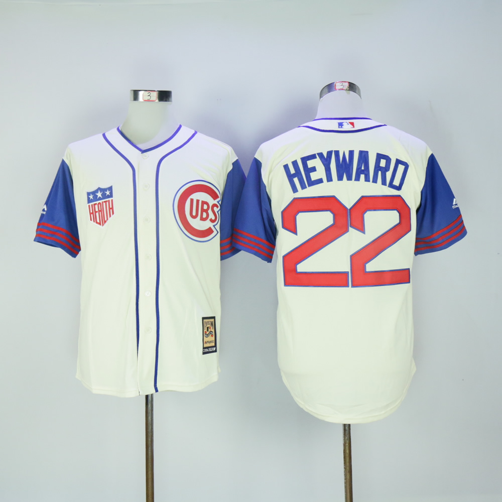 Men Chicago Cubs 22 Heyward Cream Throwback 1942 MLB Jerseys